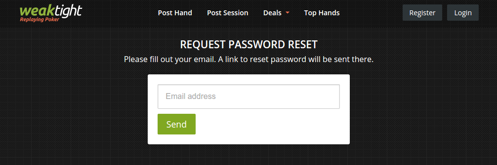 WeakTight Reset Password